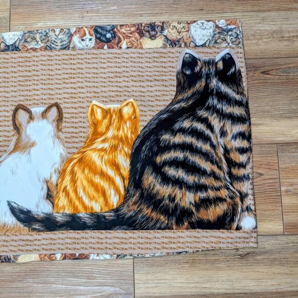 Vintage Double Sided Mama Cat and Kittens Pillow Case - Picture 6 of 8